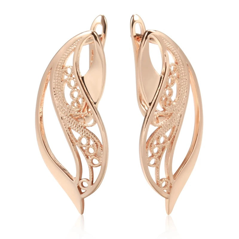 Rose Gold Leaf Earrings