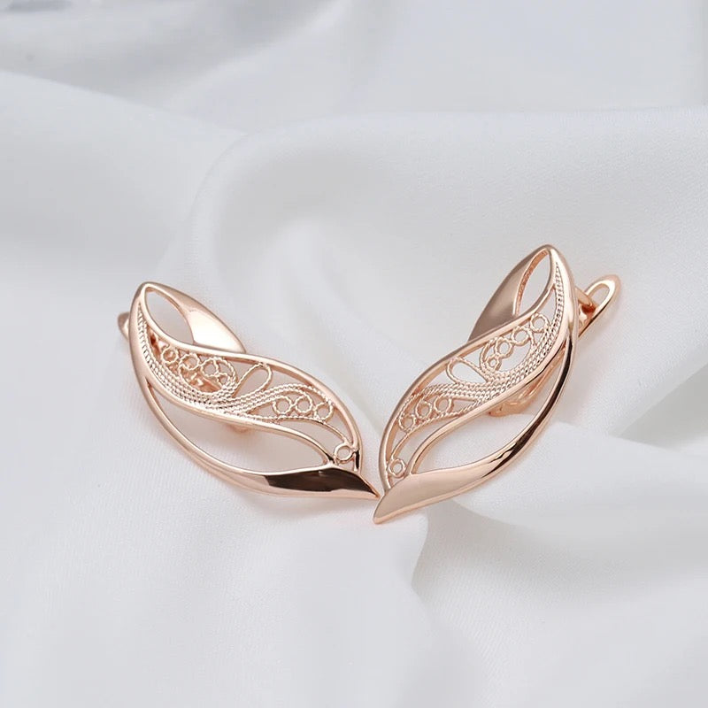 Rose Gold Leaf Earrings