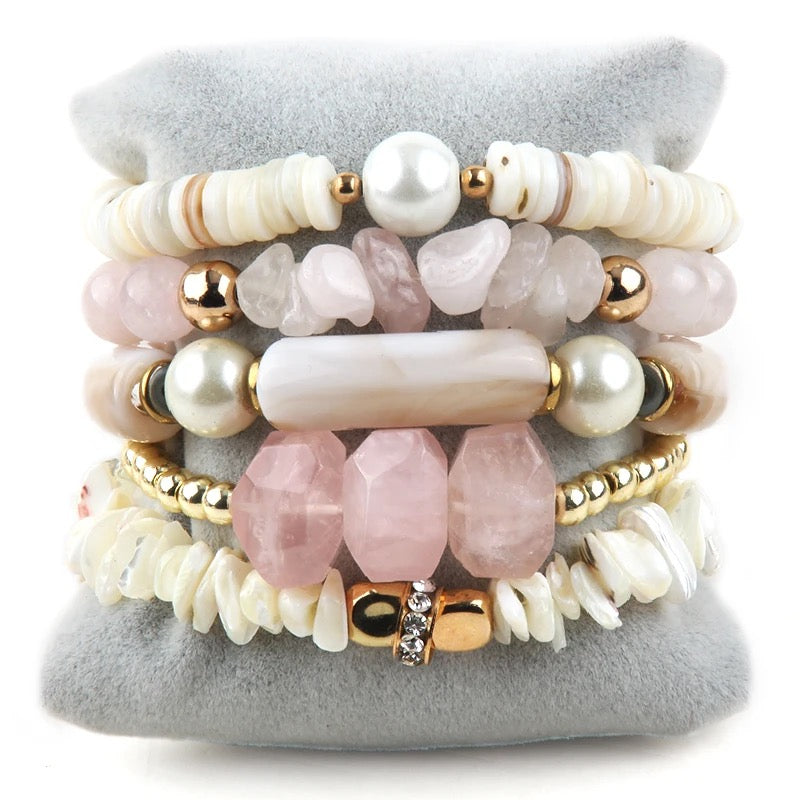 Stack Stone Bracelets Set