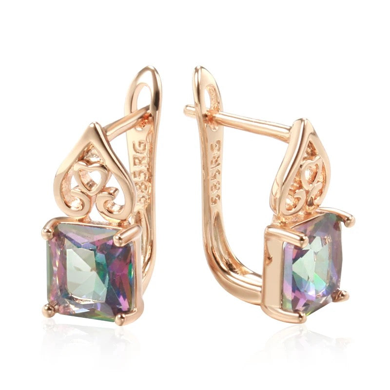 Rainbow Zircon Earrings