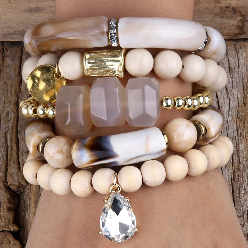 Stack Stone Bracelets Set