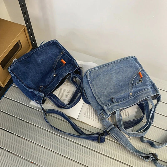 Denim Cloth Women Little Shoulder Bag