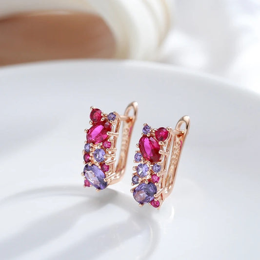 Vintage Purple Zircon Earrings