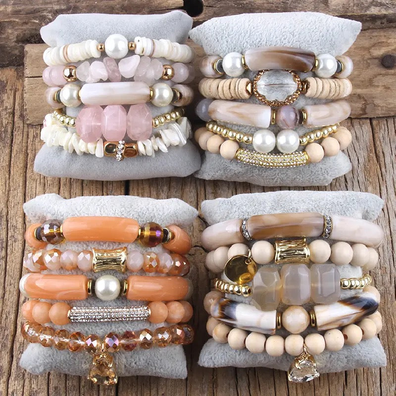 Stack Stone Bracelets Set