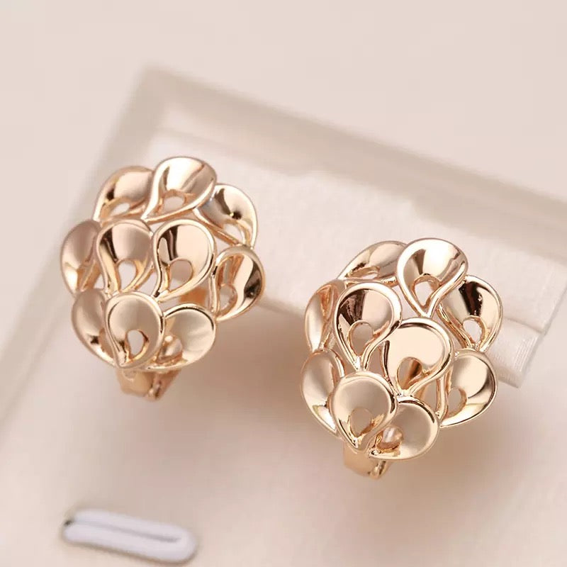 Rose Gold Hydrangea Earrings