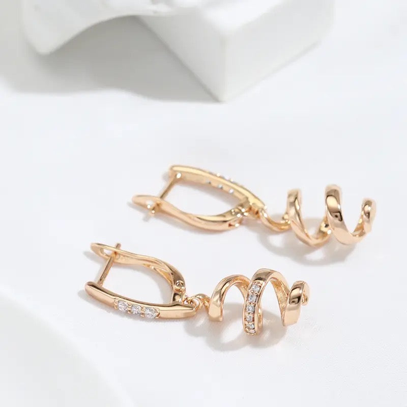 Rose Gold Rotating Ribbon Earrings