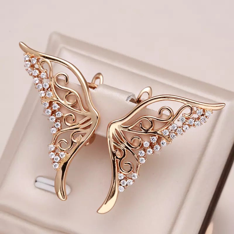 Rose Gold Butterfly Earrings