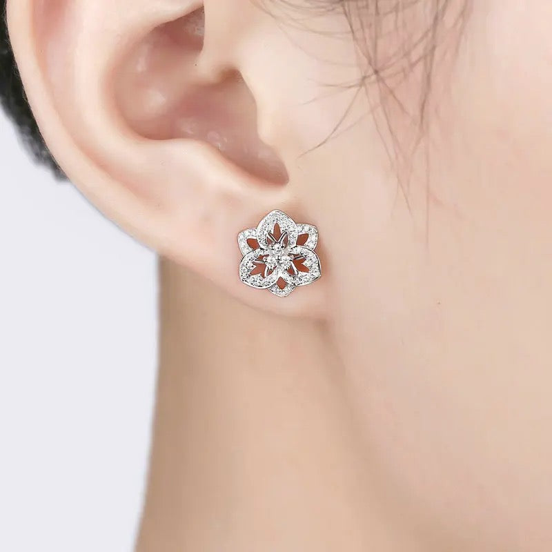 Camellia Zircon Earrings