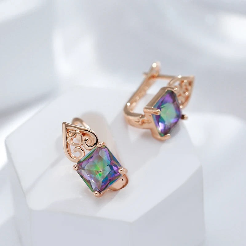 Rainbow Zircon Earrings