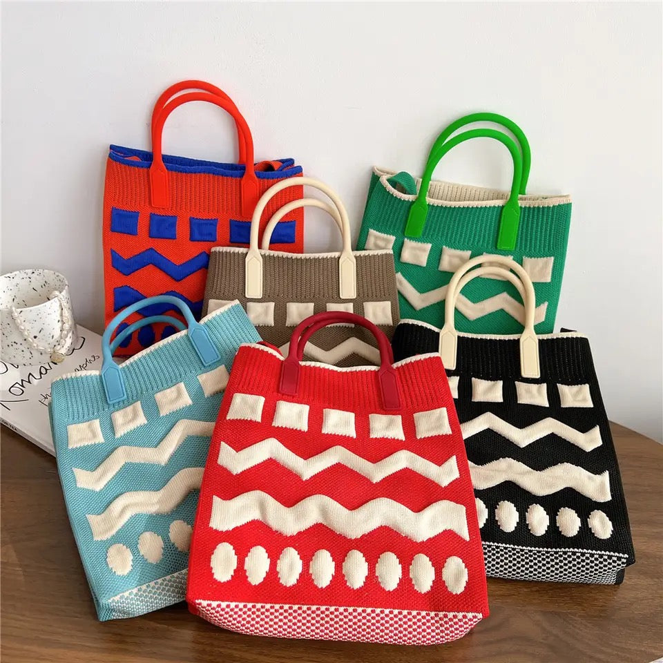 Handmade Knit Shopping Bags