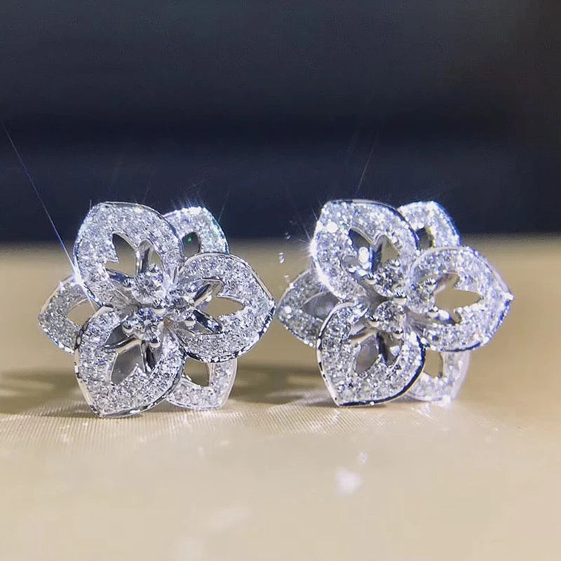 Camellia Zircon Earrings