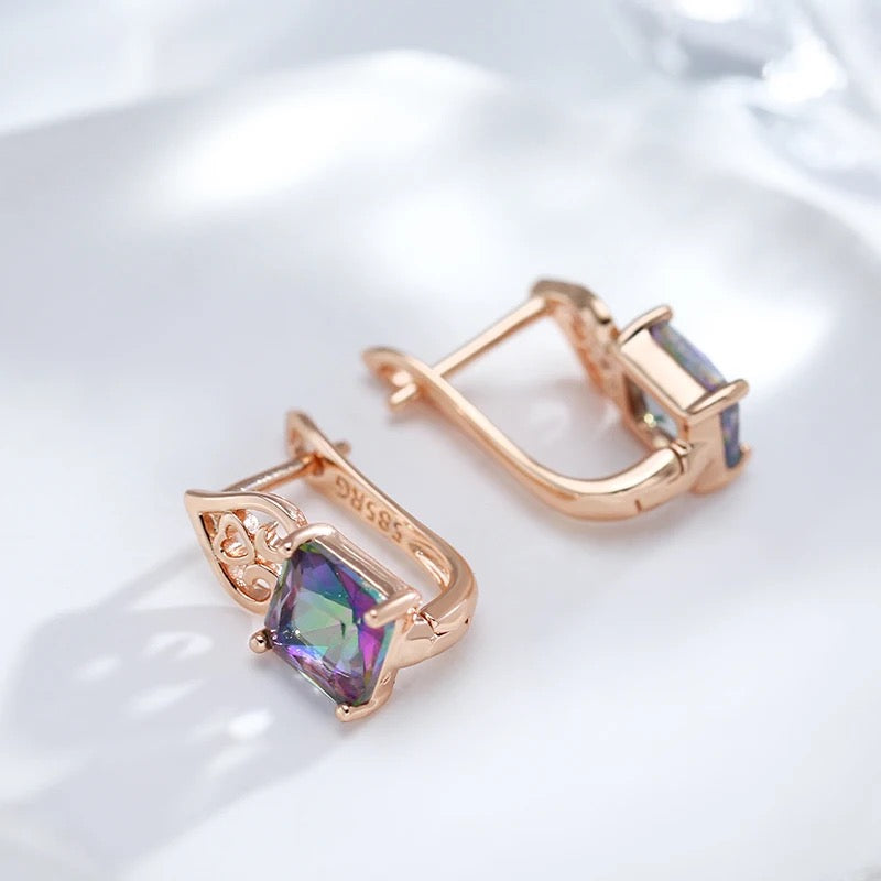 Rainbow Zircon Earrings