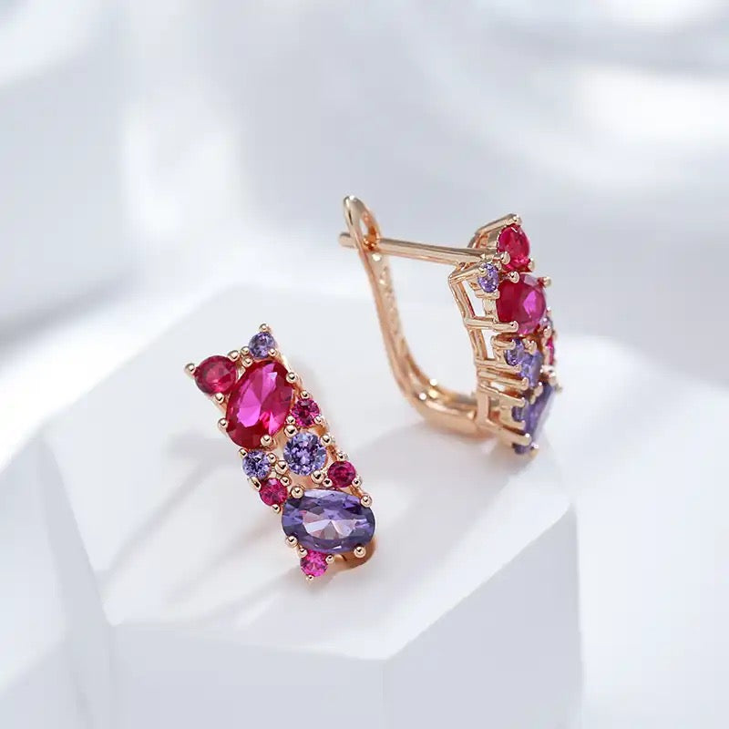 Vintage Purple Zircon Earrings