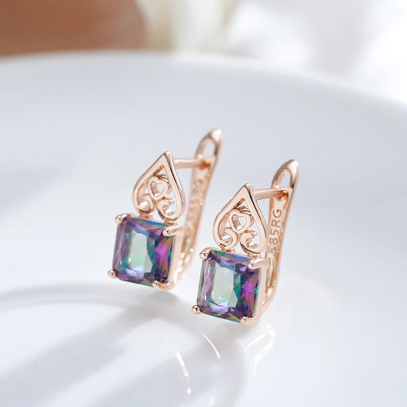 Rainbow Zircon Earrings