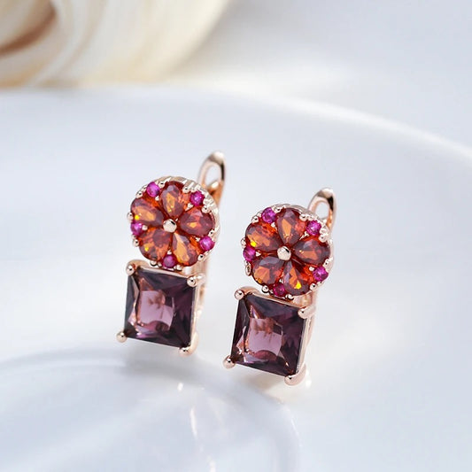 Flower Zircon Stud Earrings