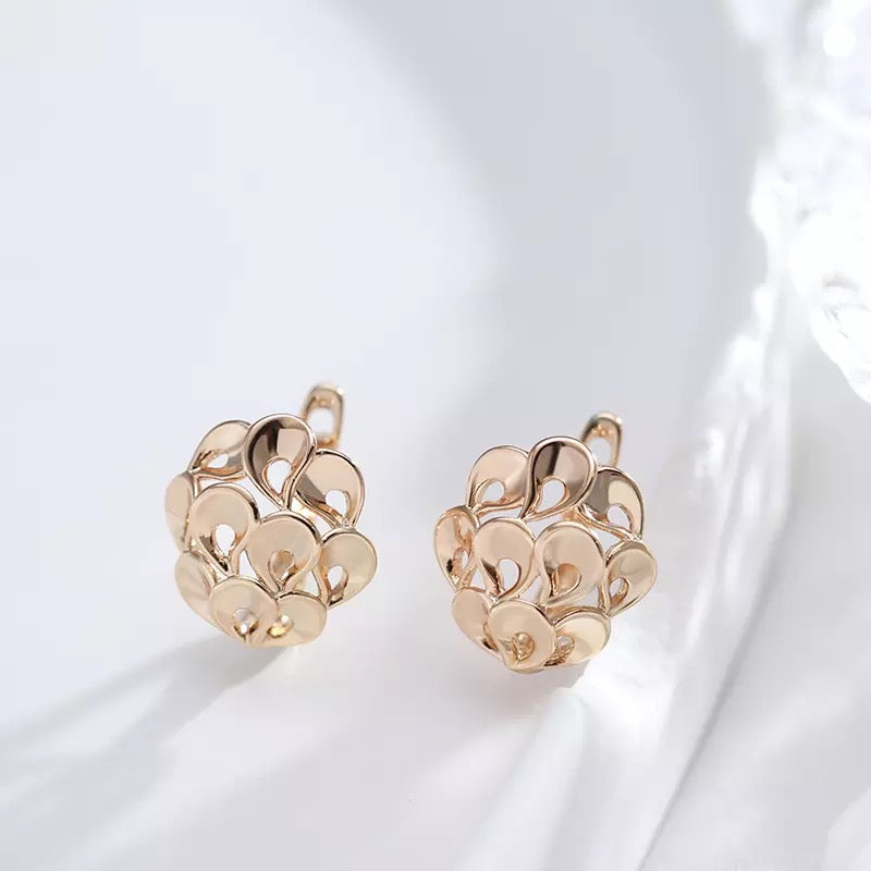 Rose Gold Hydrangea Earrings