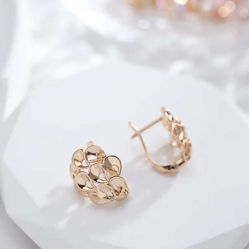 Rose Gold Hydrangea Earrings