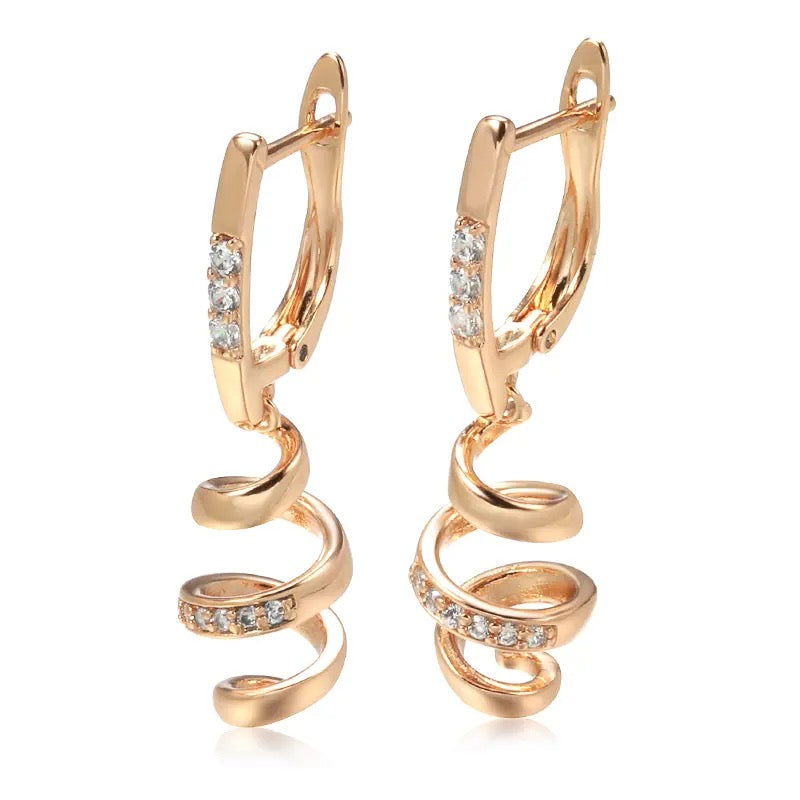 Rose Gold Rotating Ribbon Earrings