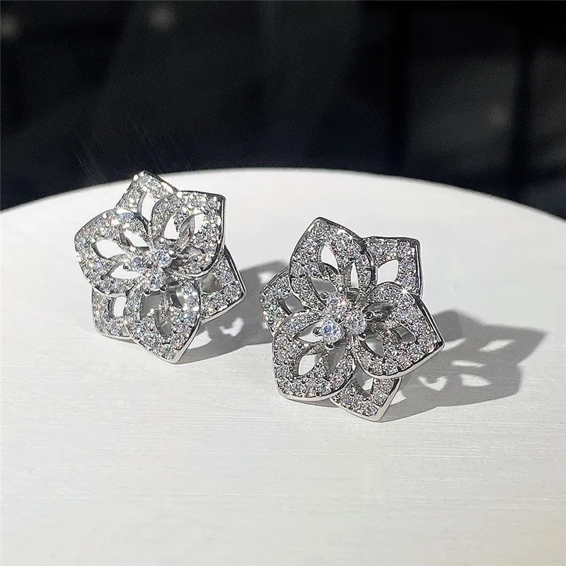 Camellia Zircon Earrings