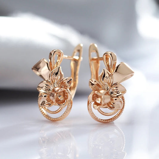 Rose Gold Flower Earrings