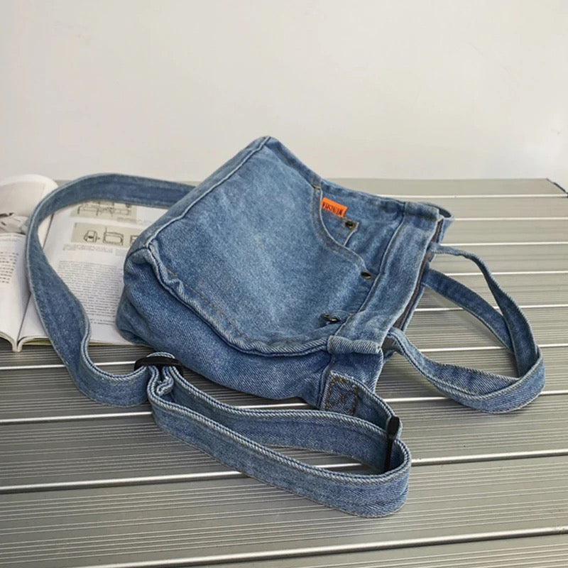 Denim Cloth Women Little Shoulder Bag