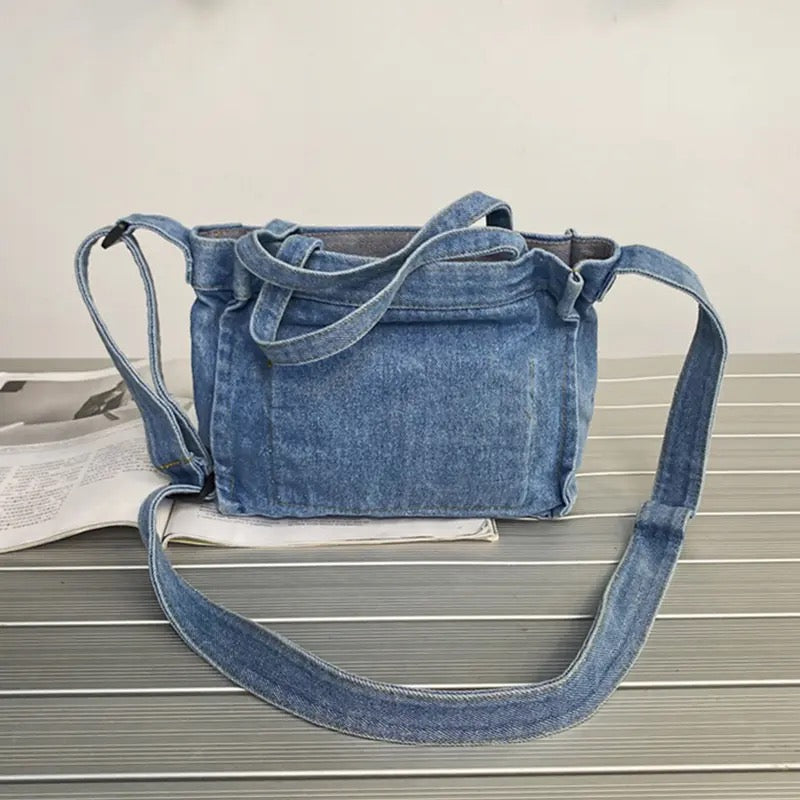 Denim Cloth Women Little Shoulder Bag