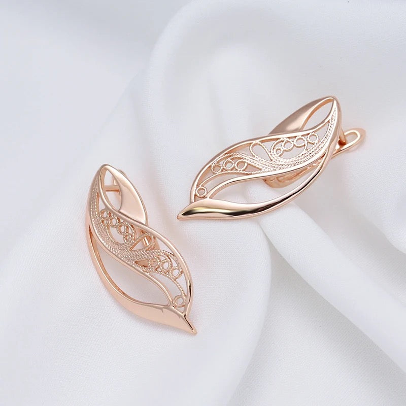 Rose Gold Leaf Earrings