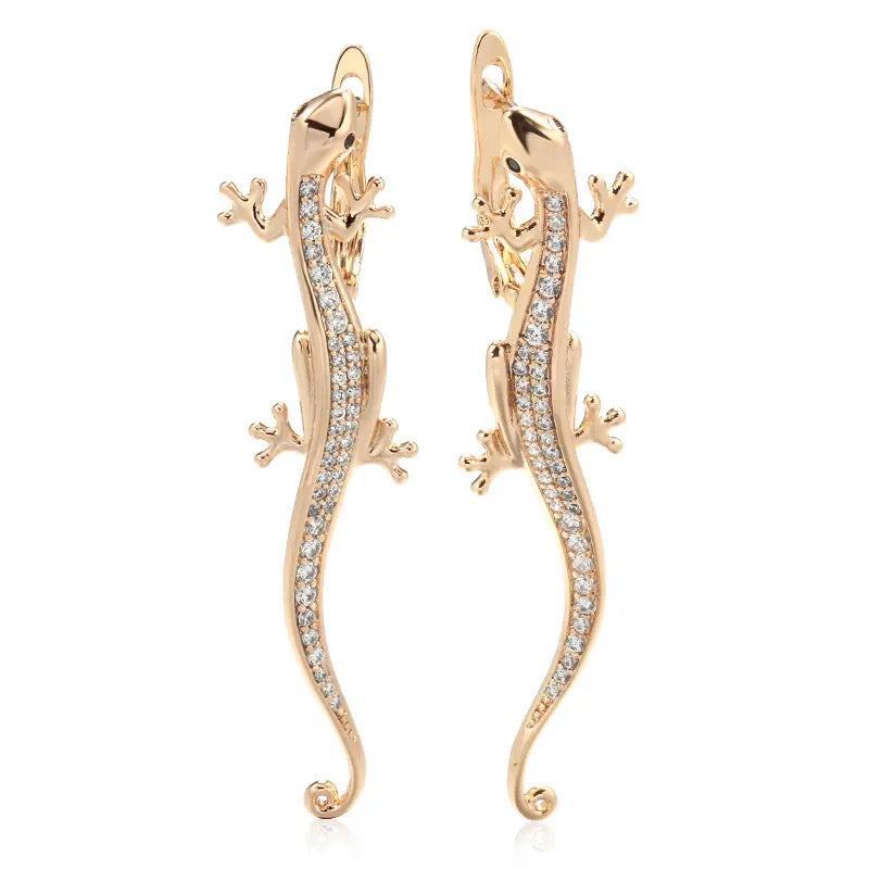 Rose Gold Lizard Earrings